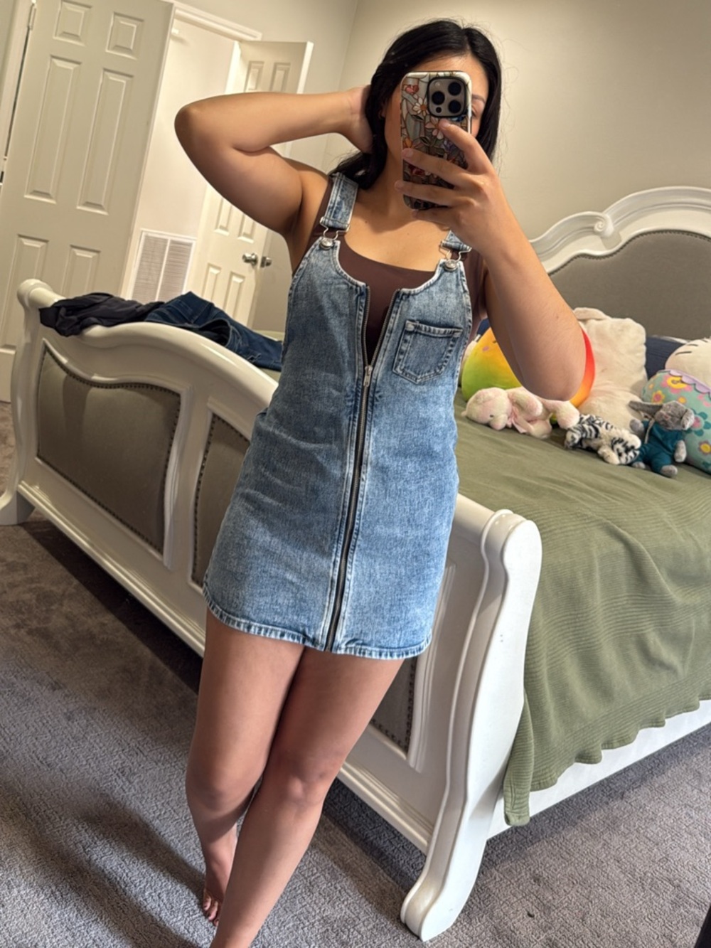 PacSun Light Blue Denim Overall Mini Dress size Small
